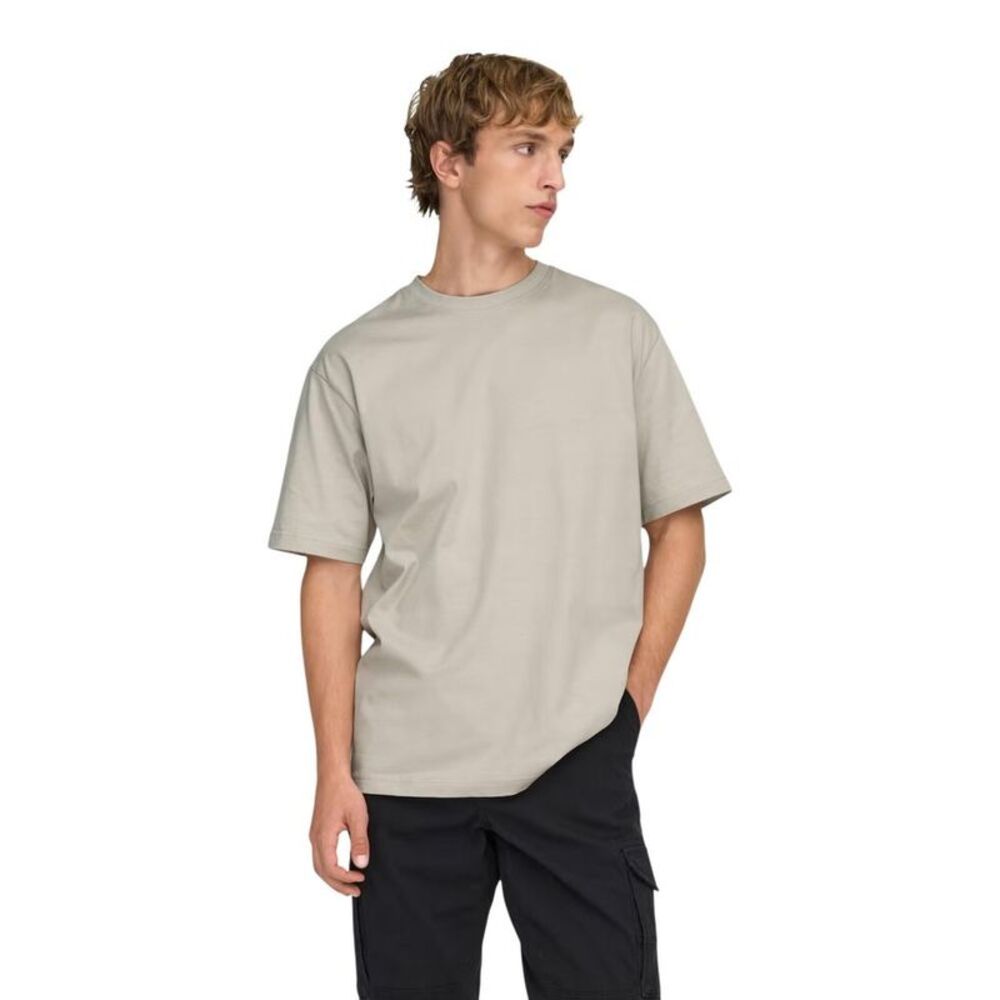 Only & Sons Beige Organic Cotton Men's T-Shirt
